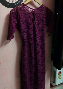 Elegant Purple Lace Dress