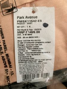 Brand New Park Avenue Shirts For Men