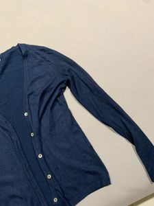 Blue Button-Up Cardigan