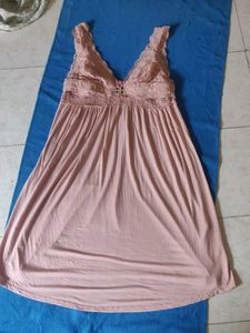Lace Trimmed Pink Nightgown(maternity)