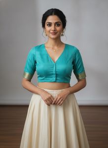 Silk Blouse With Zari Border