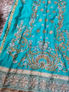 Turquoise Embellished Kurta Set