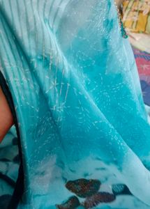 Cyan Colour Saare For Women