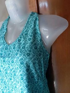 Turquoise Floral Halter Top