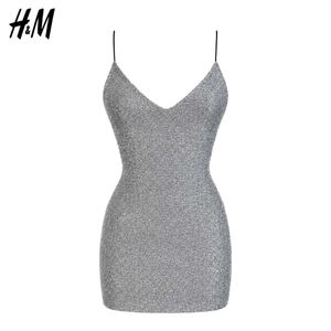 H&M Sparkly Silver Mini Dress