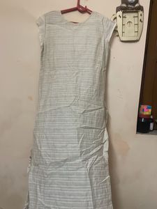 Embroidered Cotton Kurta with layered lehenga