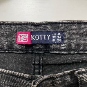 Washed Grey Straight Leg Jeans