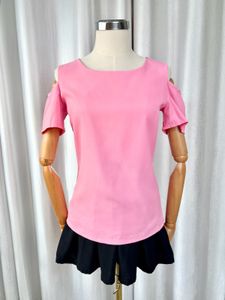 🚀🚀24Hrs EOS SALE🚀🚀 Pink Cold Shoulder Top