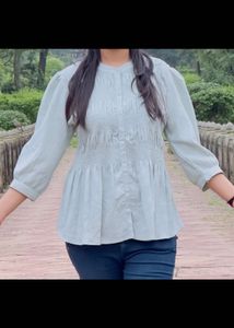 Chic Smocked Peplum Top