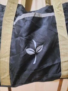 Chic Black Tote Bag with Drawstring