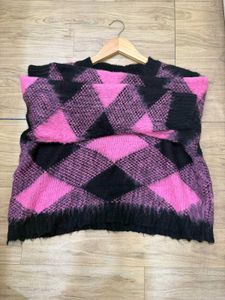 Pink Black Checkered Top