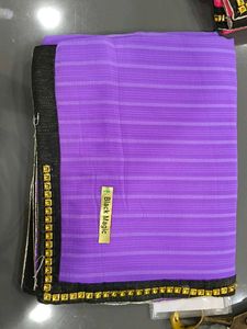 Beautiful Purple Saree with Embellished Border