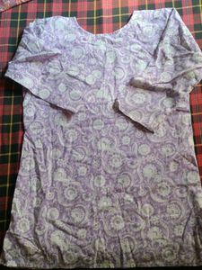 Purple Floral Print Kurta