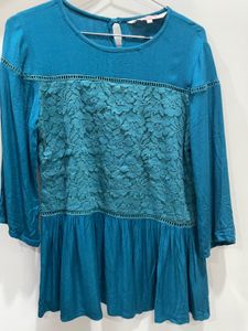 Teal Peplum Top