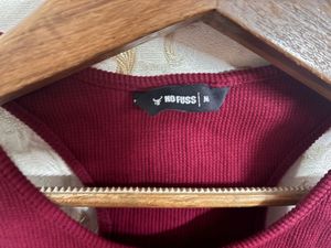 Maroon Ribbed Tank Top