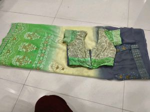 y2k Embellished Ombre Saree