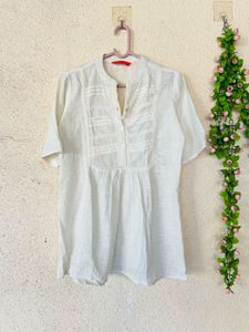 Elegant White Cotton Kurta