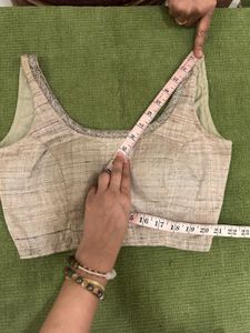 Khadi Beige Linen Blouse ✨