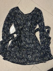 Floral print kurti with adjustable corset bac