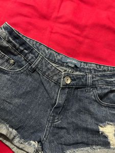 Distressed Denim Shorts