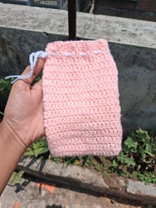Handmade Crochet Drawstring Pouch