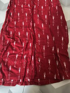 Red Ikkat Print Kurta buy1get1