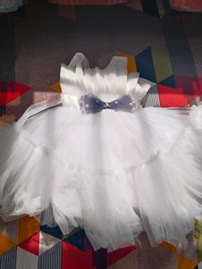 White Tulle Baby Dress with Bow