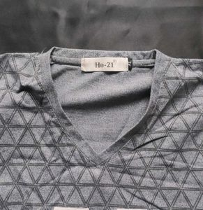 Stylish Grey Printed T-Shirt