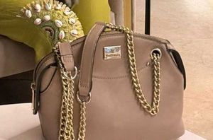 Van Heusen beige Shoulder Bag with Gold Chain