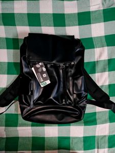 Black Leather Elite Backpack