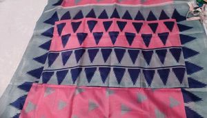 Pink &amp; Grey Design Saree