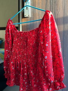 Beautiful Red Peplum Top