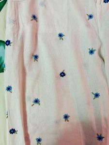 Chic Embroidered White Linen Pants