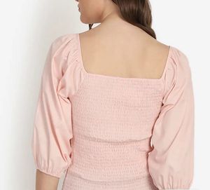 Smocked Square Neck Puff Sleeve Top