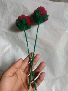 Handmade Crochet Rose Dupatta Accessory