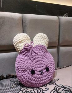 Handmade Crochet Bunny Pillow (Soft Plush Cushion)