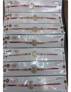 Designer Rakhi with Om Symbol combo Of 12 pc