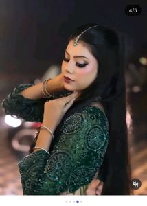 Stunning Emerald Green Sequined Lehenga Choli