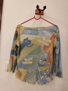 Vintage Y2K Mesh Graphic Top 💛🦋 | Fairy Grunge
