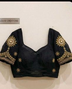 Designer Embroidered Black Blouse material