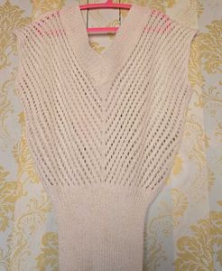 Sheer Knit V-Neck Sleeveless Top
