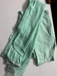 Elegant Mint Green Kurta Set with Sequins