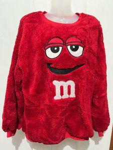 Red M&amp;M Fuzzy Sweatshirt