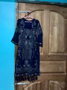 Elegant Navy Blue Kurta Set