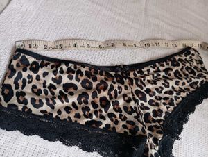 Leopard Print Lace Trim Panties