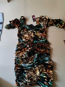 Animal Print Ruched Mini Dress