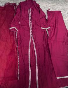 Elegant Red Kurta Set with Dupatta