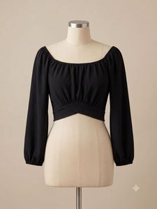 Chic Black Off-Shoulder Crop Top