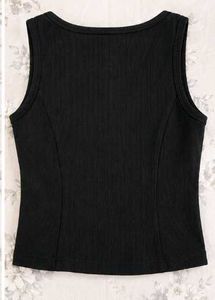 Ribbed Black Tank Top