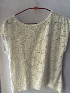 Sheer Lace Cap Sleeve Top